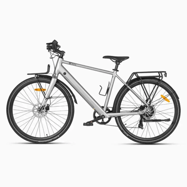 Bicicleta eléctrica DYU Stroll 1 de 250 W y 27 pulgadas para uso urbano con batería de 36 V y 9 Ah y freno de disco hidráulico doble