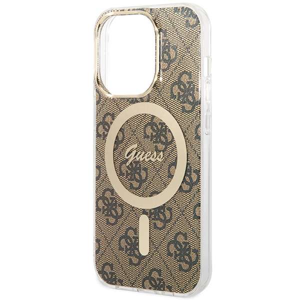 Guess Coque IML 4G MagSafe pour iPhone 15 Pro Marron - vue 4