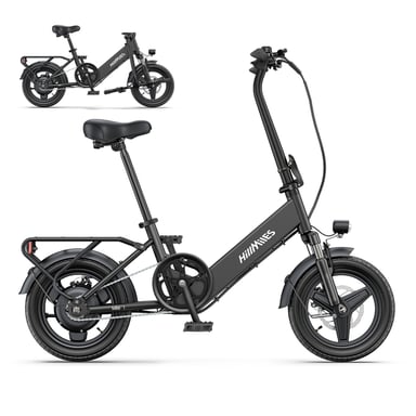 E-bike  HillMiles Mile 1 - Motor 250W Batería 36V10.4AH Neumáticos De 14 Pulgadas Frenos Mecánicos De Disco - Negro
