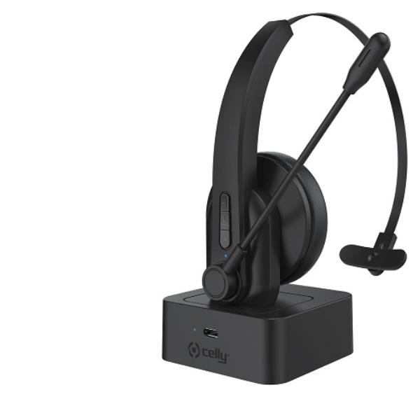 Celly SWHEADSETMONO Casque Sans fil Arceau BureauCentre d'appels Bluetooth Socle de chargement Neuf
