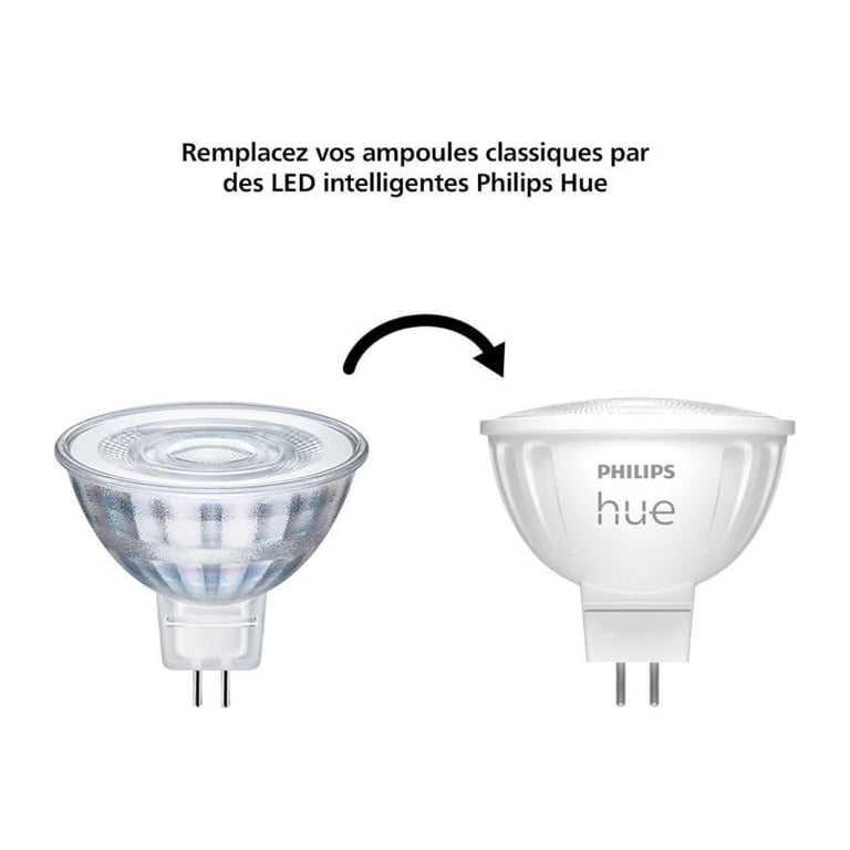 Ampoule Connectée Philips Hue MR16 – Lumière Blanche et Colorée, Compatible Bluetooth - vue 7