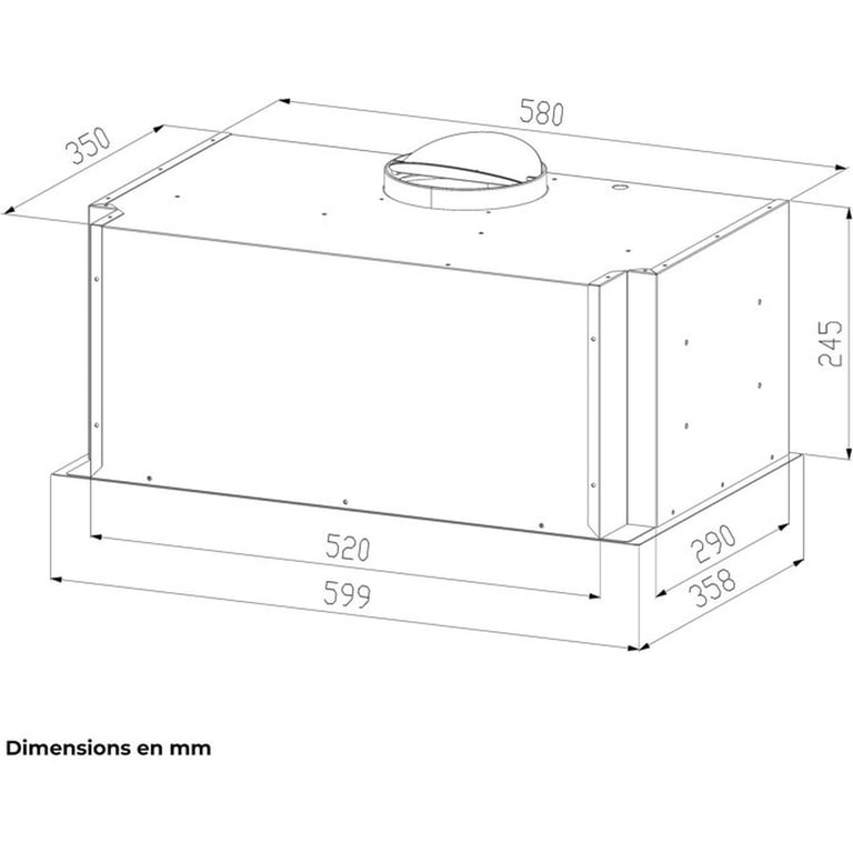 Hotte intégrée CONTINENTAL EDISON CEHI60 L60 cm - vue 4