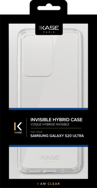 Coque hybride invisible pour Samsung Galaxy S20 Ultra, Transparente