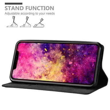 Coque pour Apple iPhone 13 PRO en NOIR NUIT Housse de protection Étui avec fermeture magnétique, fonction de support et compartiment pour carte