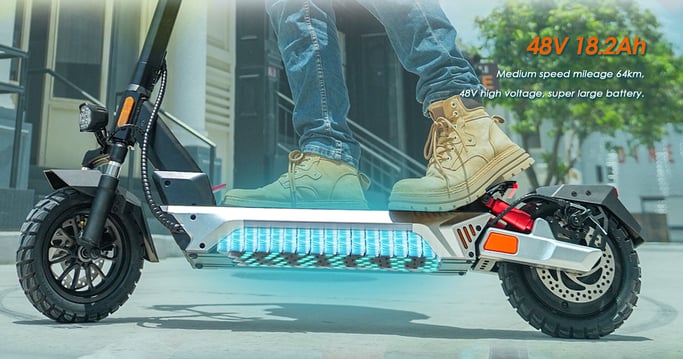 Patinete Eléctrico KuKirin M4 Max - Motor  800W Batería 48V18.2AH Neumáticos De 10  Pulgadas Frenos de Disco - Plata