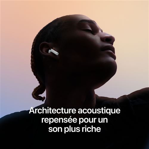 AirPods 5 - Ecouteurs avec Boîtier de charge sans fil MagSafe à réduction de bruit active, Blanc - Neuf