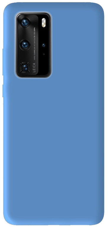 Coque silicone unie compatible Mat Bleu Huawei P40 Pro