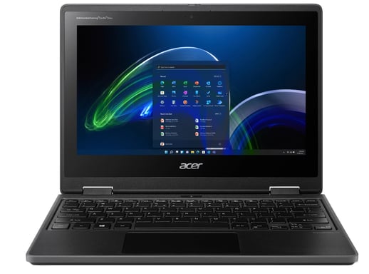 Acer TravelMate Spin B3 TMB311R-32-C7HQ Intel® Celeron® N5100 Hybrid (2-in-1) 29,5 cm (11,6'') HD touchscreen 4 GB DDR4-SDRAM 64 GB SSD Wi-Fi 6 (802.11ax) Windows 11 Pro Education Nero