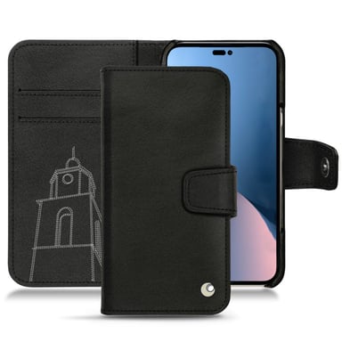 Housse cuir Apple iPhone 14 Plus -  - Noir - Cuir lisse premium