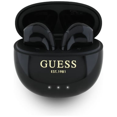 Casque sans fil TWS Guess Glossy Effect Egg Shape Printed Classic Logo noir