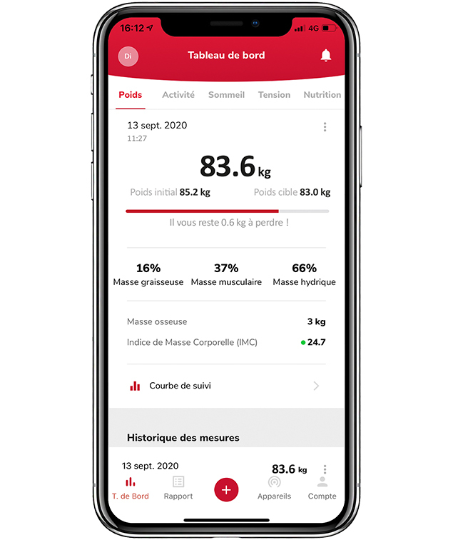 Balance connectée Connéctée NUTRITAB Cranberry - vue 4