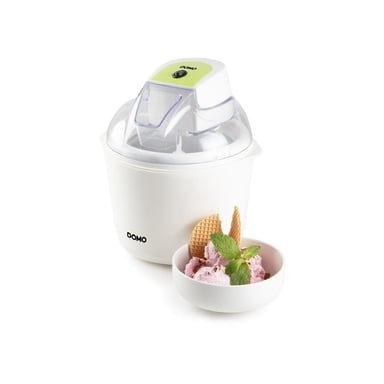 Máquina de helados DOMO DO9304I 1,5 L para helado, sorbete y yogur helado Bol aislado de doble rotación motor Gris