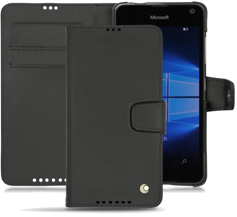 Housse cuir Microsoft Lumia 650 - Rabat horizontal portefeuille - Noir - Nappa - Black - NOREVE