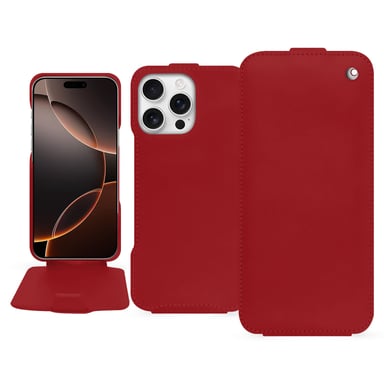 Housse cuir Apple iPhone 16 Pro -  - Rouge - Cuir lisse