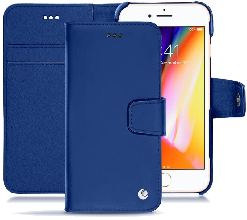 Housse cuir Apple iPhone 8 - Rabat horizontal portefeuilleBleu