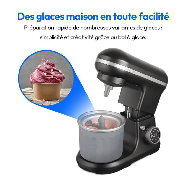 Robot pâtissier MEDION MD18420 5 8 vitesses Bol à glace - vue 2