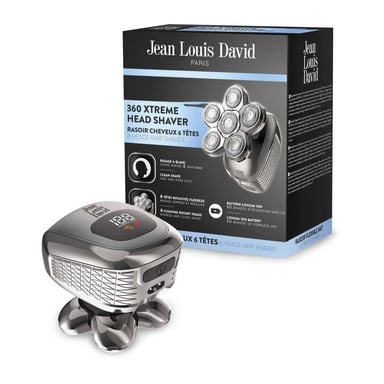 Tondeuse cheveux - JEAN LOUIS DAVID - 20209 - 6 tetes rotatives - 360° - 60 min - Gris