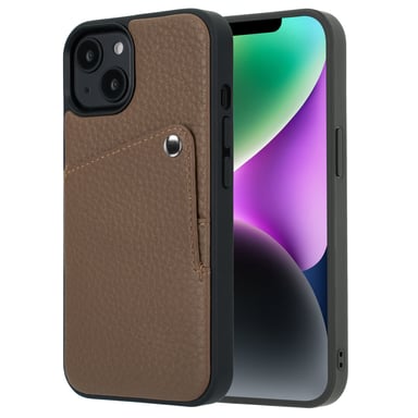Selencia Coque Riva avec porte-cartes pour Apple iPhone 14 / 13 - Mocha Brown