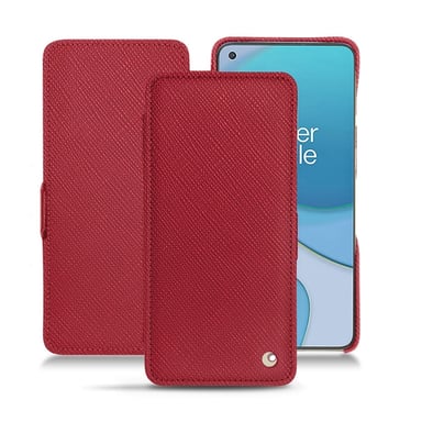 Funda de piel OnePlus 8T - Solapa horizontal - Rojo - Piel saffiano