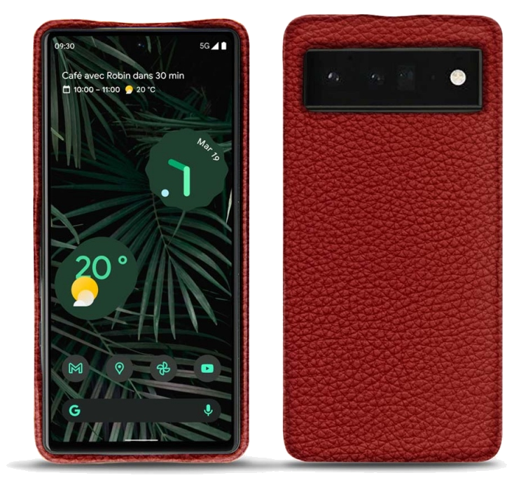 Coque cuir Google Pixel 6 Pro - Coque arrièreRouge