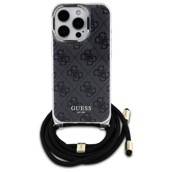 Étui Guess pour iPhone 16 Pro Max 6.9 étui rigide Crossbody Cord 4G Print Neuf