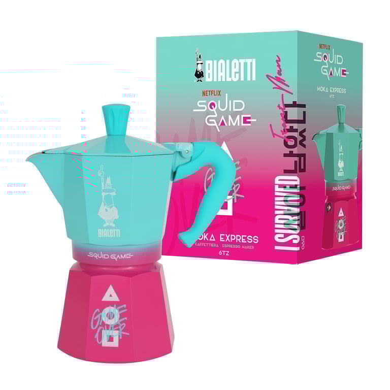 Cafetière Moka Bialetti Squid Game 6 Tasses Aluminium Non compatible induction sans adaptateur - vue 6