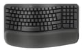 Logitech Wave Keys for Business, teclado ergonómico inalámbrico con reposamanos acolchado, tecnología Logi Bolt segura, Bluetooth, compatible con Wind
