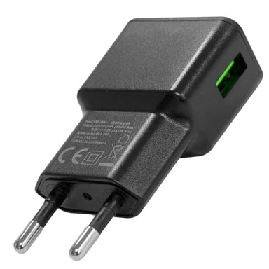 Partel Cargador de red compacto y ligero Dual USB-A 12W 2.4A Grab'N Go Negro