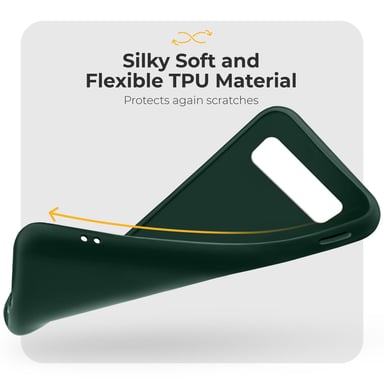 Funda de silicona Moozy Minimalist Series para Samsung S10, verde medianoche - Acabado mate fino y flexible en TPU