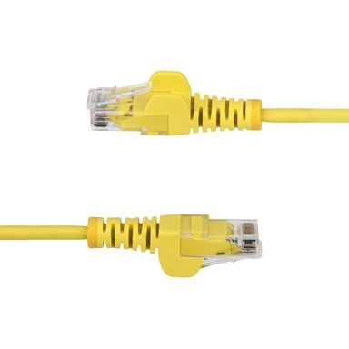StarTech.com Cable Ethernet CAT6 Amarillo Fino de 1,5m, Sin Enganche, 100W PoE, UTP, LSZH, Cable de Cobre Puro 28AWG, Cable Patch de Red RJ45 con Sujetacables, Controlado Fluke