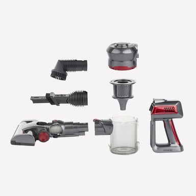 H.Koenig UP600 Aspiradora escoba Batería Secar Ciclónico Sin bolsa 0,8 L Negro, Rojo 2,2 Ah