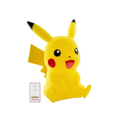 Lampe Veilleuse Sans Fil Pikachu Joyeux en Position Assise 40cm Portable Jaune