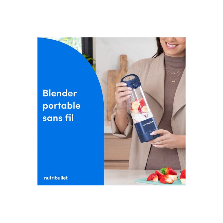 Blender Portable Nutribullet NBP003NBL – 475 ml, 70 W, Lames en Acier Inoxydable - vue 6