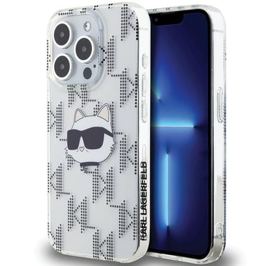Custodia Karl Lagerfeld per iPhone 15 Pro Max 6,7'' custodia rigida trasparente IML Choupette Head & Monogram