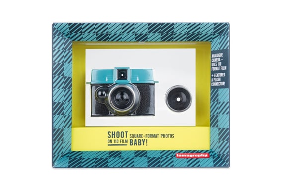 Lomography Diana Baby 110 + 12mm Lens Caméra-film compact 110 mm Noir, Bleu