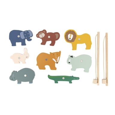 Juego de pesca de madera con animales magnéticos para niños