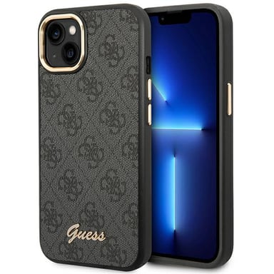Custodia Guess per iPhone 14 Plus 6,7'' Nero 4G Vintage Gold Logo