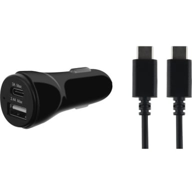 Bigben Connected CAC2USBACW cargador de dispositivo móvil Smartphone, Tableta Negro Encendedor de cigarrillos Auto