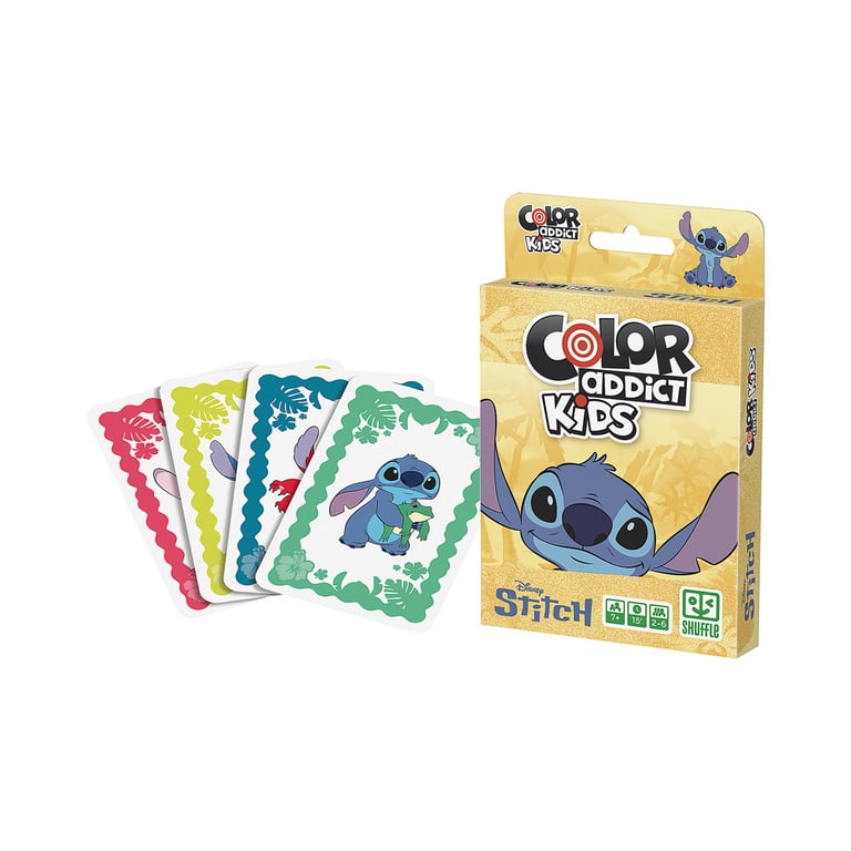 Jeu de cartes CARTAMUNDI Color Addict Kids Stitch 55 cartes 2 à 6 joueurs 3+ Jaune Neuf