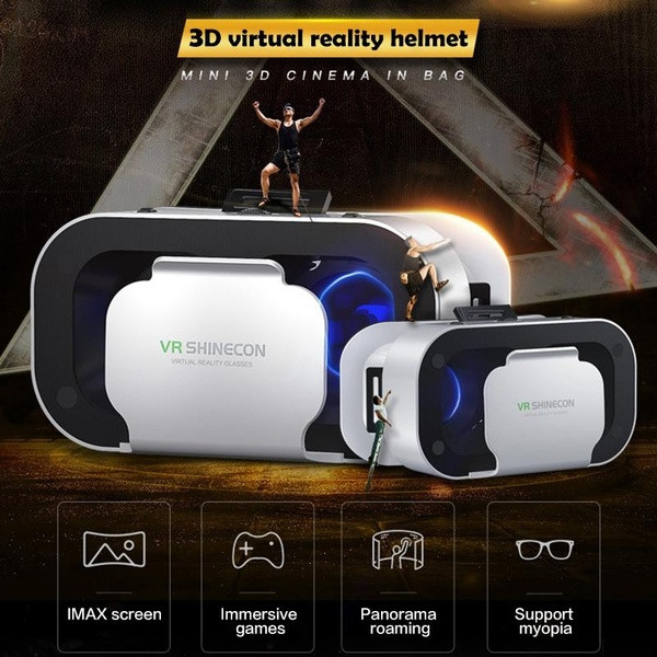 Casque VR 5.0 pour Smartphone Réalité Virtuelle Lunette Jeux 3D Reglable  (BLANC) - Shot Case