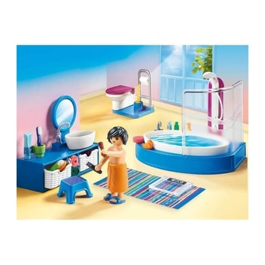 PLAYMOBIL 70211 - Dollhouse La Maison Traditionnelle - Salle de bain avec baignoire  - Nouveaute 2020