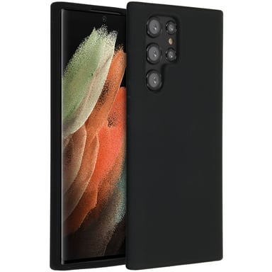Accezz Coque Liquid Silicone pour Samsung Galaxy S22 Ultra - Noir