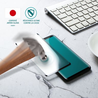 JAYM - Vetro protettivo premium per Samsung Galaxy S21+ - Incurvo 3D con contorno nero - Garanzia a vita rinforzato 9H Ultra Resistente Compatibile con il sensore sonico Applicatore personalizzato incluso