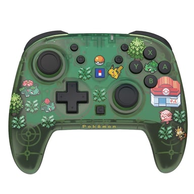 Manette sans fil HORI Horipad Turbo Pixel Vert Pokémon pour Nintendo Switch 2, TMR, gyroscope/accéléromètre, turbo/assign, boutons arrière programmables, jusqu'à 10 m