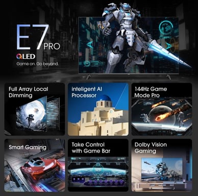 Hisense 55E7NQ PRO 139,7 cm (55'') 4K Ultra HD Smart TV Wifi Gris 400 cd / m²