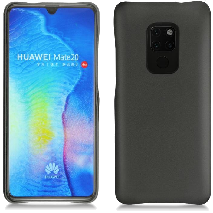 Coque cuir Huawei Mate 20 - Coque arrièreNoir