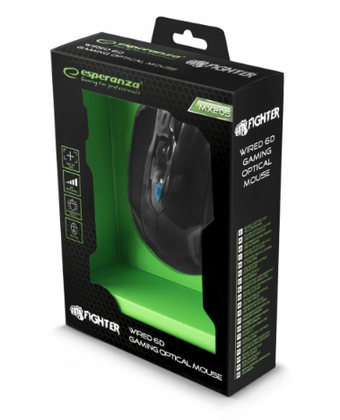 Esperanza EGM205B Jouer Droitier USB Type A Optique 2400 DPI Neuf - vue 5