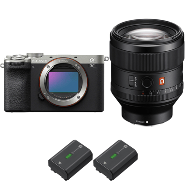 Appareil photo hybride Sony A7C II Silver + FE 85mm f/1.4 GM + 2 Sony NP-FZ100 + Ebook ''20 astuces pour des images qui claquent''