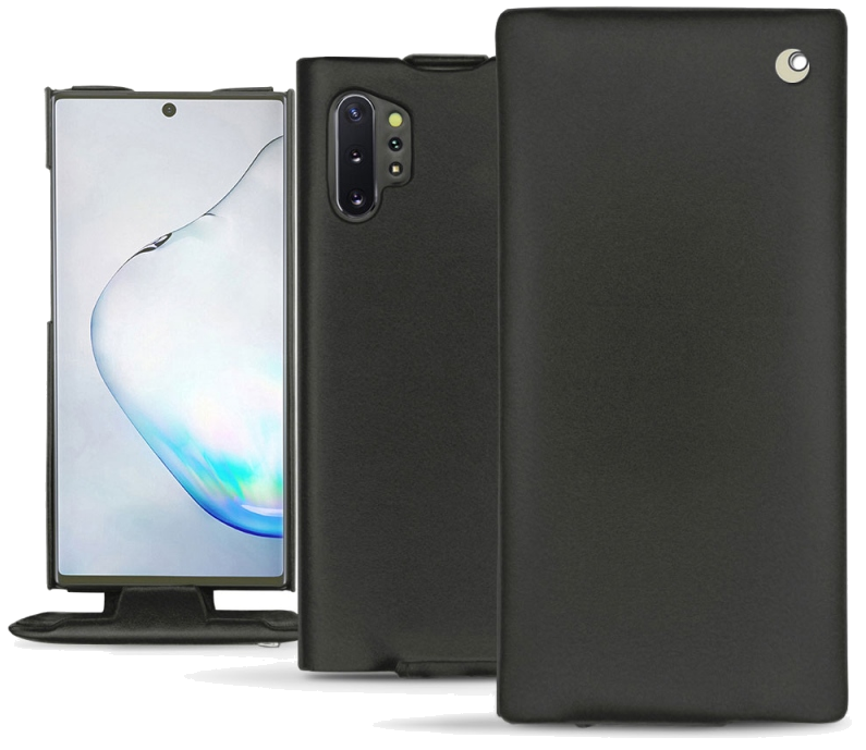 Housse cuir Samsung Galaxy Note10+ - Rabat verticalNoir