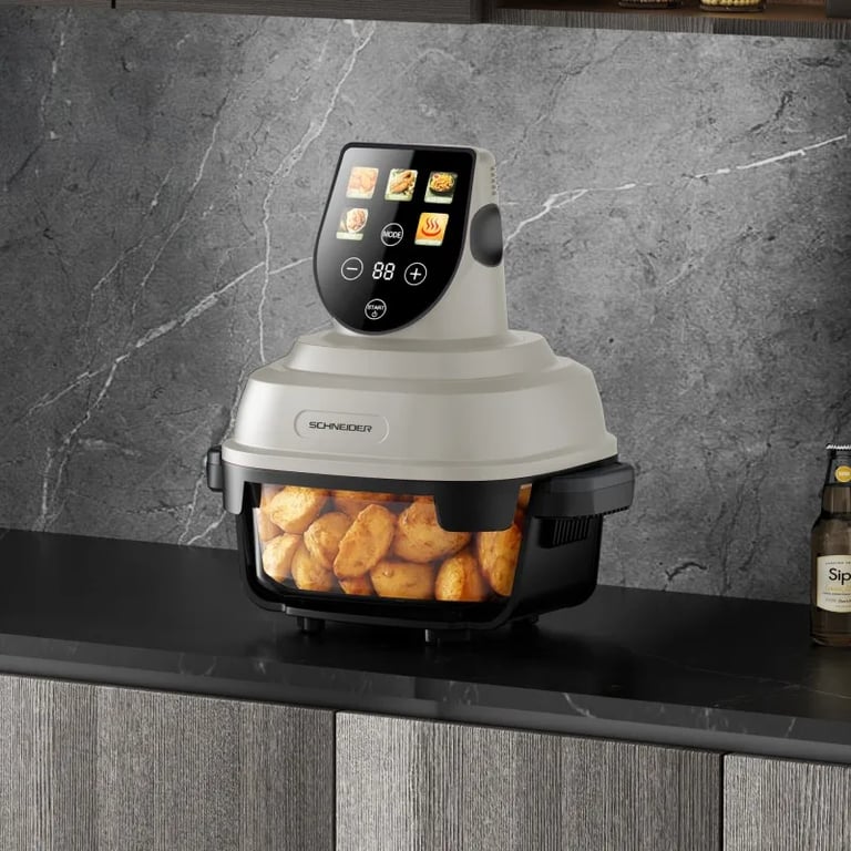 Friteuse À Air Schneider Crispi – 1500 W, 2 Bacs en Verre, Cuisson Saine - vue 6